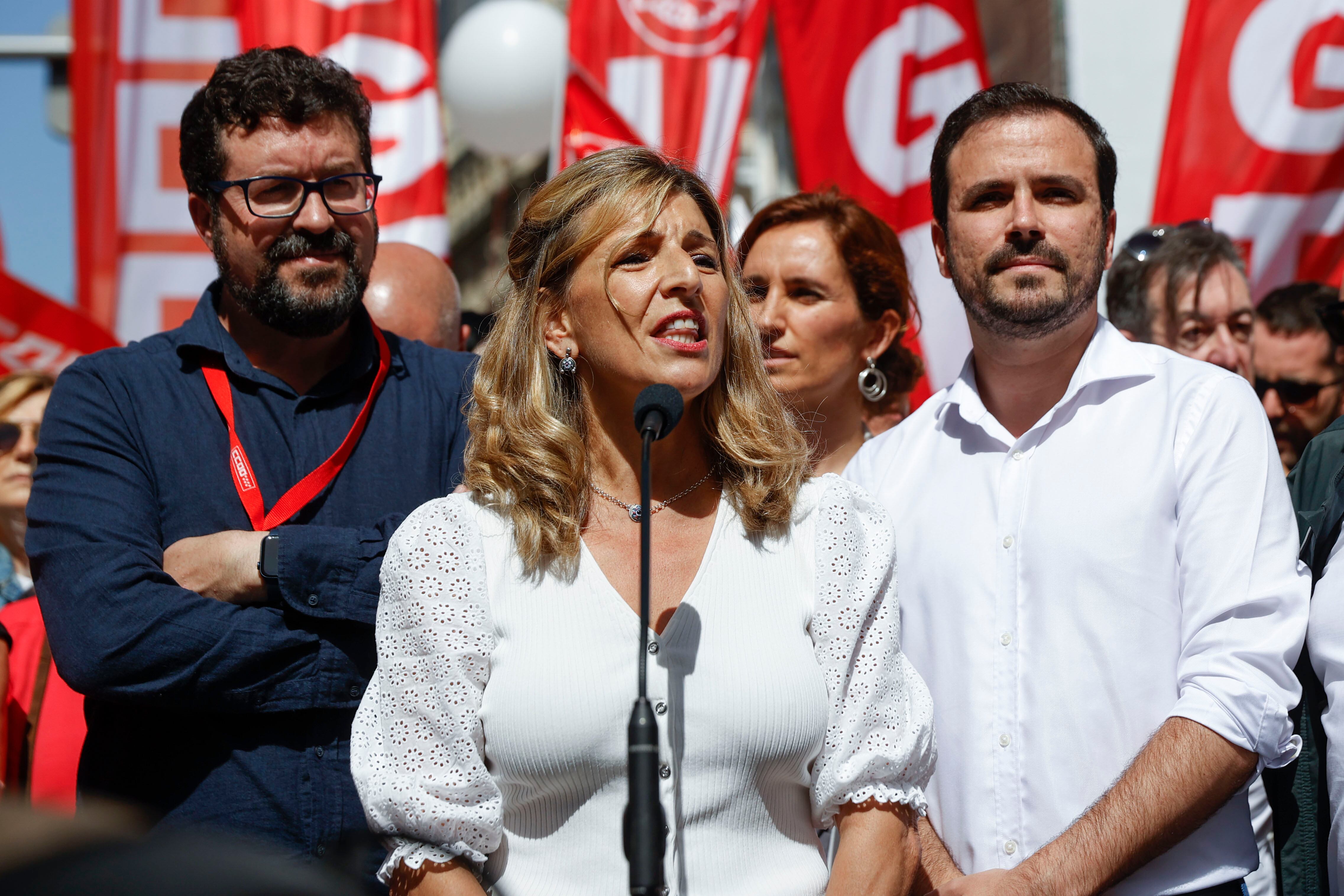 La vicepresidenta segunda y ministra de Trabajo y Economía Social, Yolanda Díaz, en la manifestación.