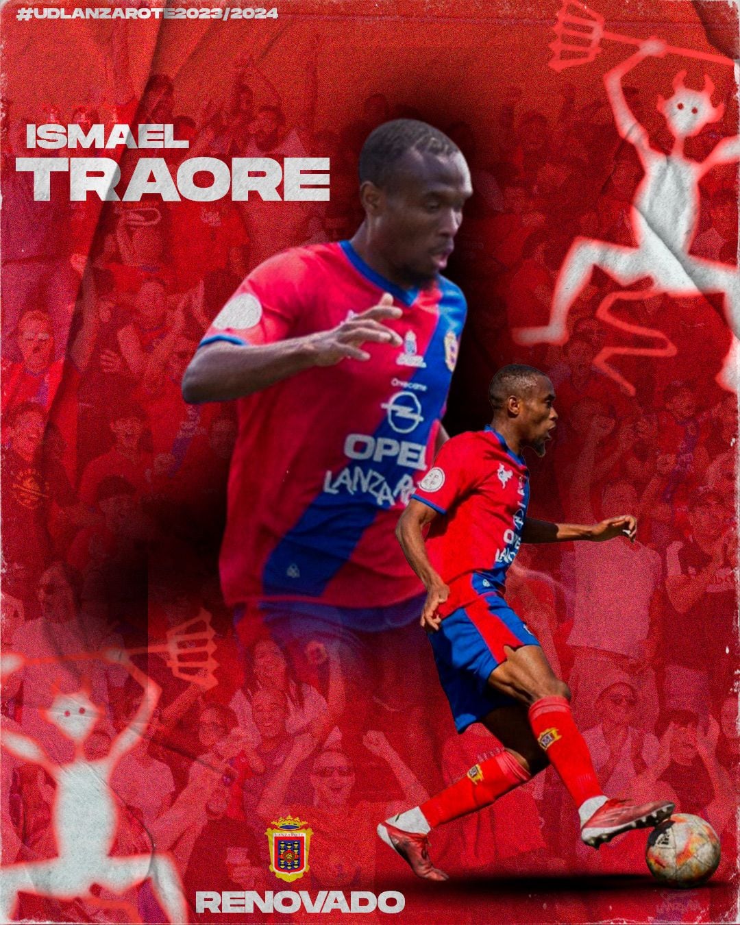 Ismael Traore con la camiseta de la UD Lanzarote.