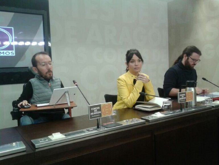 El grupo Podemos durante una rueda de prensa