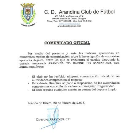 Este es el comunicado redactado por el club blanquiazul.