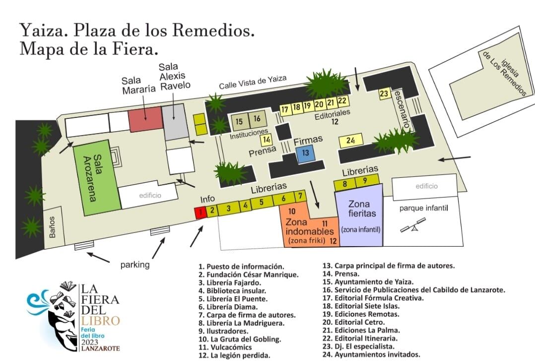 Distribución de los stands de la Feria del Libro de Lanzarote.