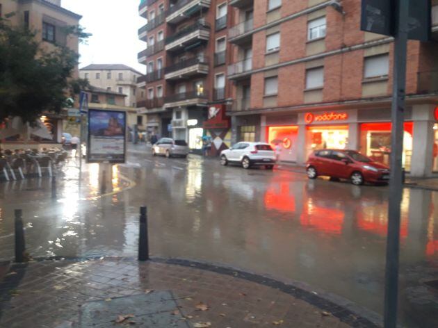 Calle Gobernador Fernández Jiménez inundada
