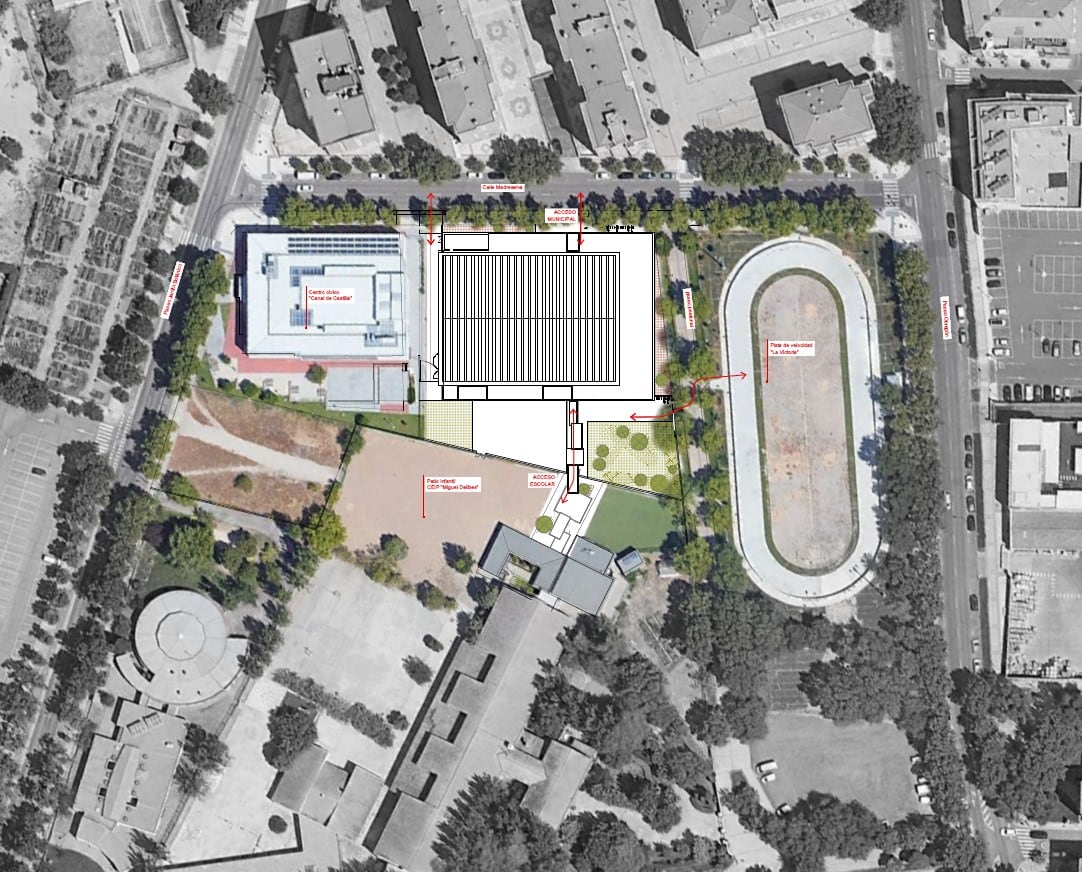Ubicación del nuevo polideportivo del CEIP Miguel Delibes de Valladolid