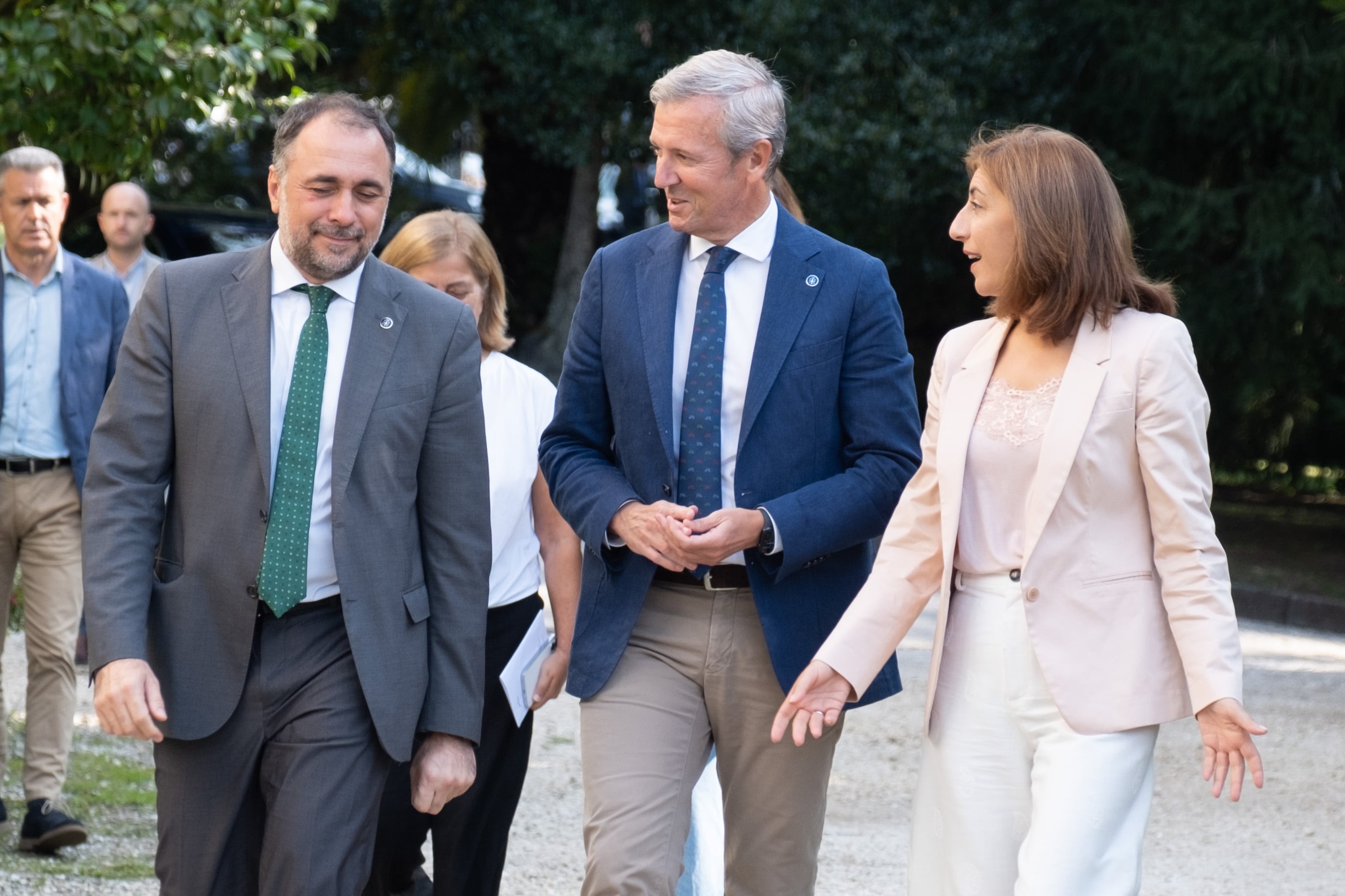 Julio García Comesaña, Alfonso Rueda y Ánxeles Vázquez