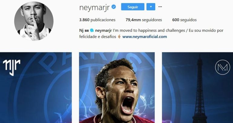 Los cambios de Neymar en su Instagram