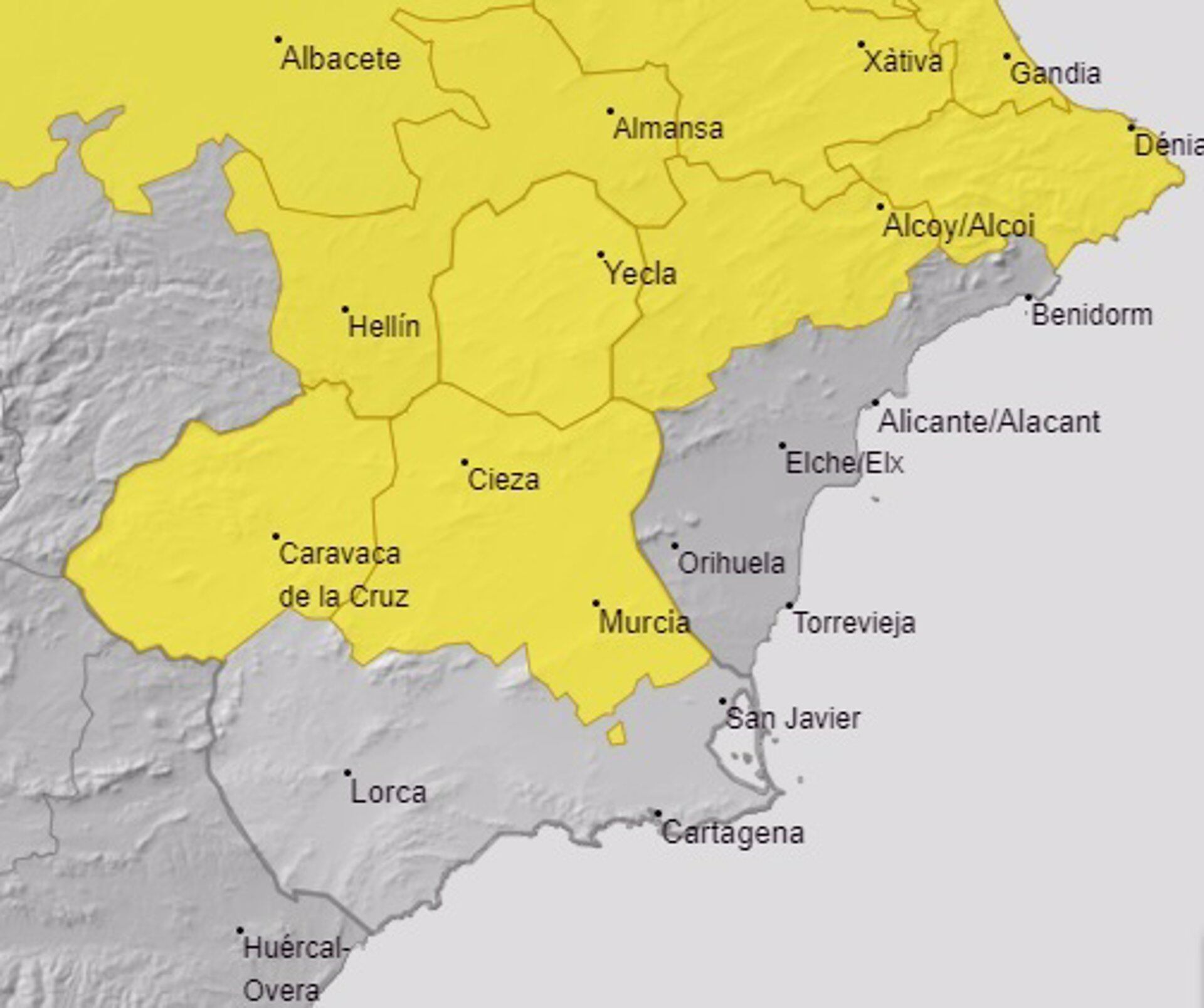 21/08/2024 La Aemet emite un aviso amarillo por lluvias y tormentas este jueves en el Altiplano, el Noroeste y la Vega del Segura.

La Agencia Estatal de Meteorología (Aemet) ha emitido avisos de fenómenos meteorológicos adversos de nivel amarillo por lluvia y tormentas para este jueves este en el Altiplano, el Noroeste y la Vega del Segura.

ESPAÑA EUROPA MURCIA SOCIEDAD
AEMET
