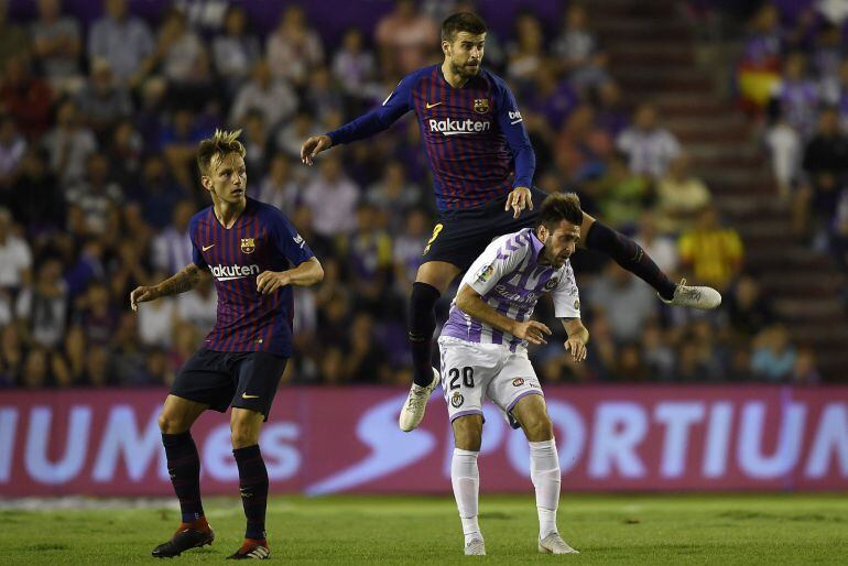 Gerard Piqué, en el partido entre el Valladolid y el Barcelona.