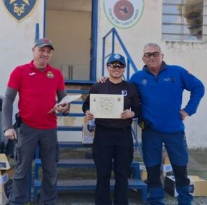 Paula Pérez en el podio