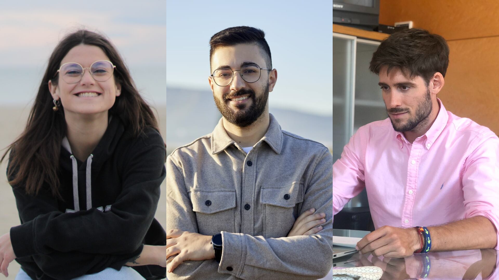 Isa Llobell, de Més-Compromís, Benja Mompó, del PSPV y Juan Carlos Caballero, del PPCV