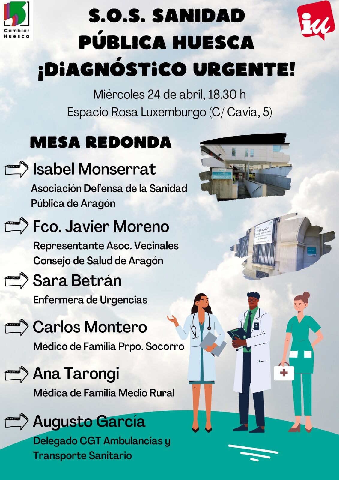 Cartel de la Jornada en defensa de la Sanidad pública