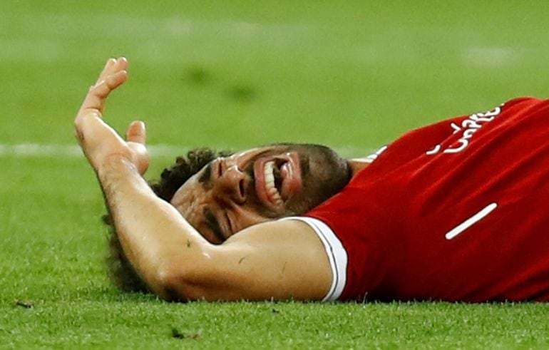 Salah, en el momento de su lesión