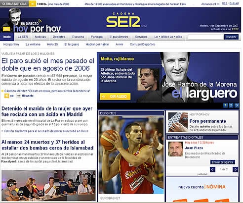 Primera portada de la nueva CadenaSER.com