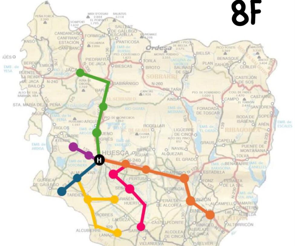 Mapa de las protestas agrícolas que llegarán hasta Huesca