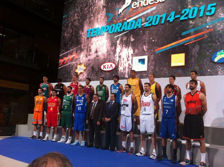 Foto de família de la presentació avui a Madrid de la Liga Endesa 2014-15