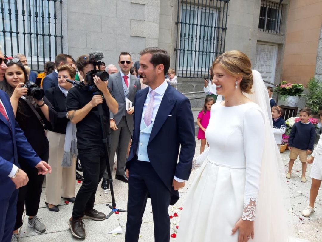 Pablo Pérez tras contraer matrimonio en la Colegiata de La Granja