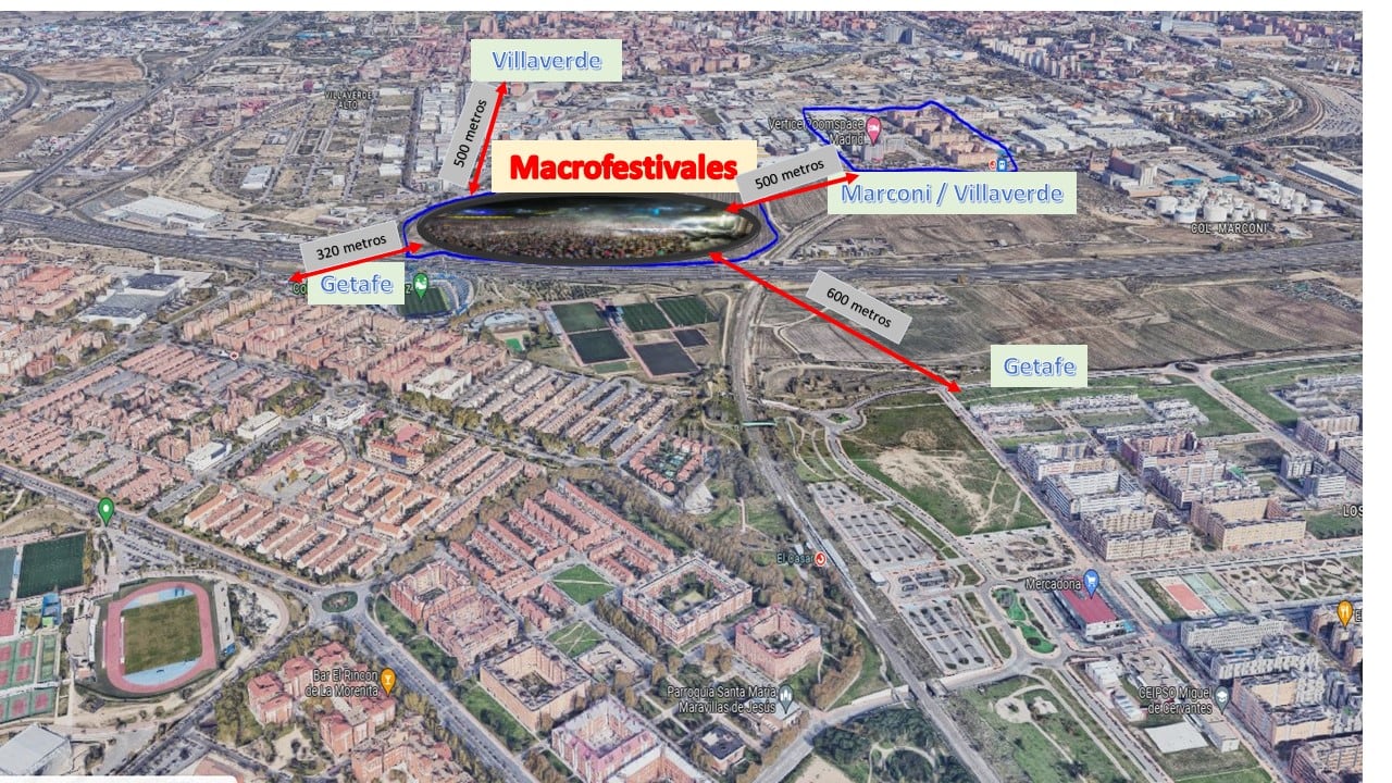 Mapa del recinto donde se celebrará el festival Mad Cool.