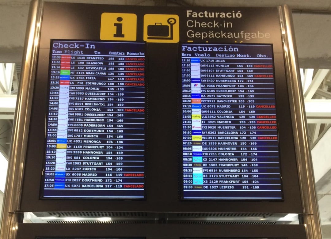 La actividad en el aeropuerto de Palma es muy baja.