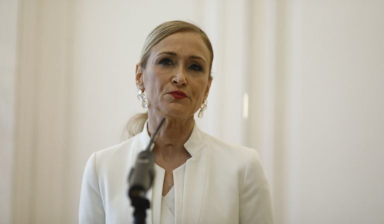 Rueda de prensa de Cristina Cifuentes en la que ha anunciado su dimisión