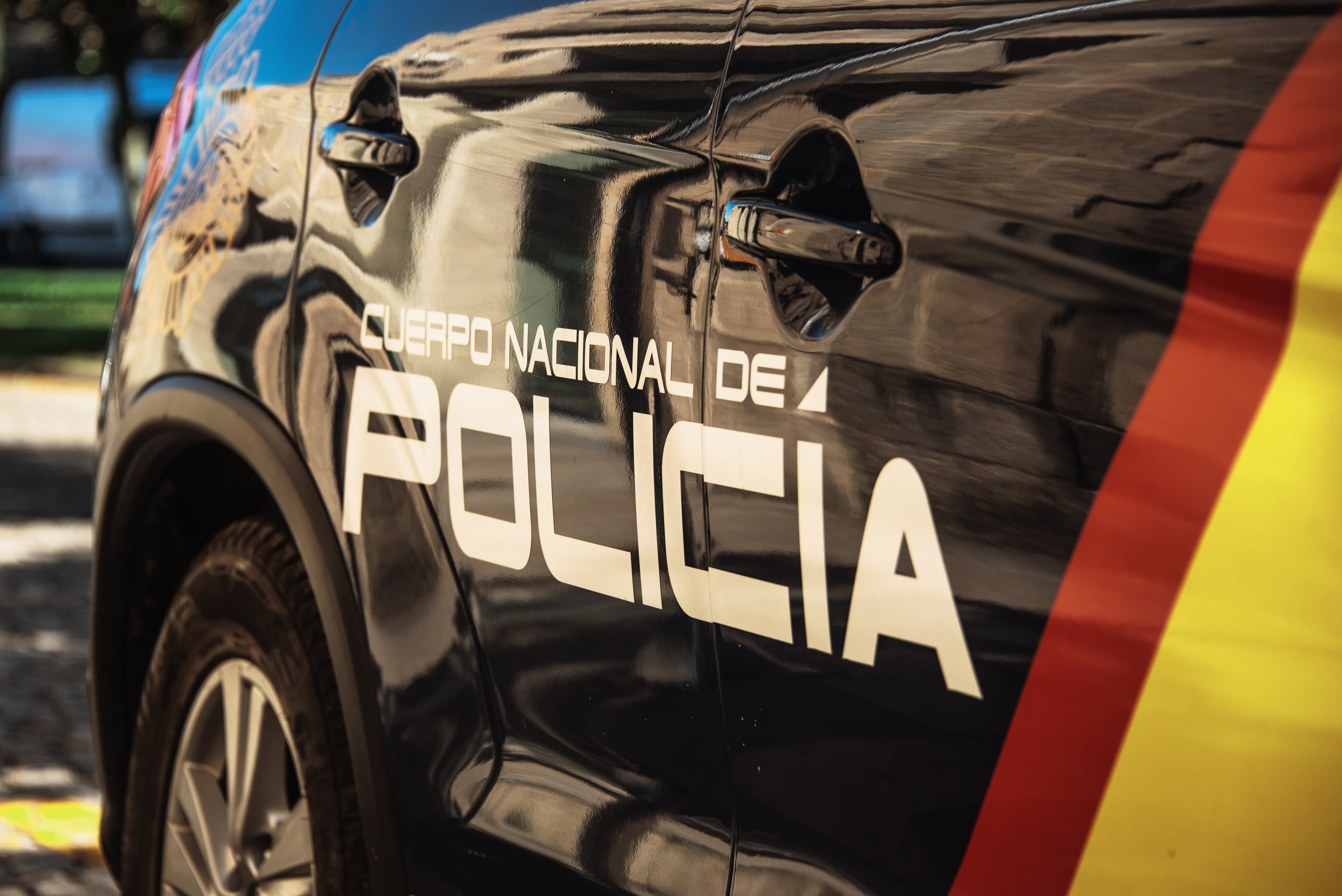 Partial view of a spanish police car