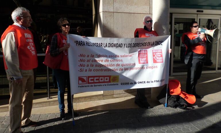 Protesta dels treballadors de l&#039;ONCE a Tarragona