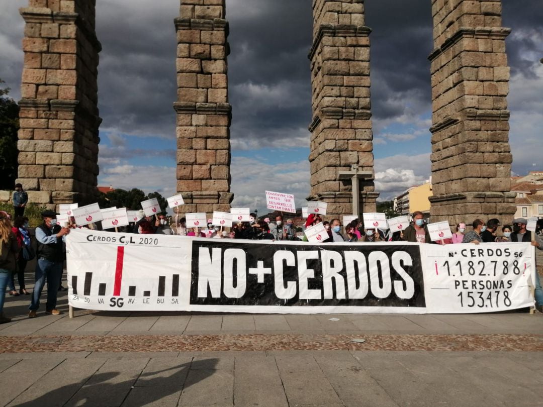 Concentración contra las macrogranjas en Segovia