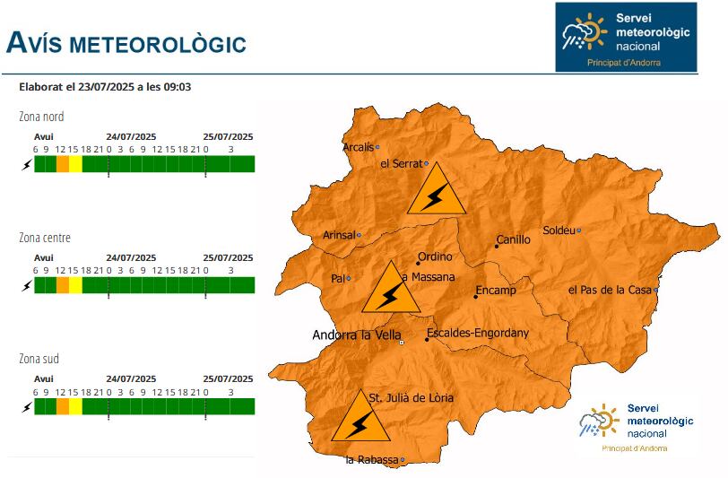 Avís taronja per tempestes