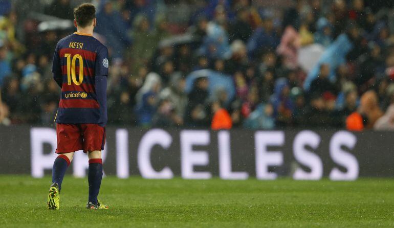 Messi, durante el partido de vuelta ante el Arsenal 