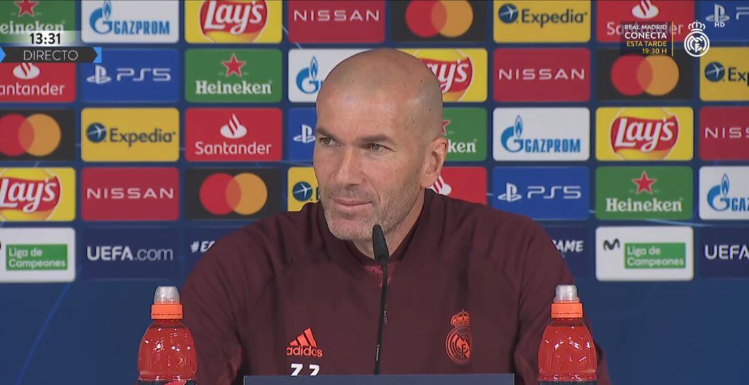 Zidane, entrenador del Real Madrid, en rueda de prensa.