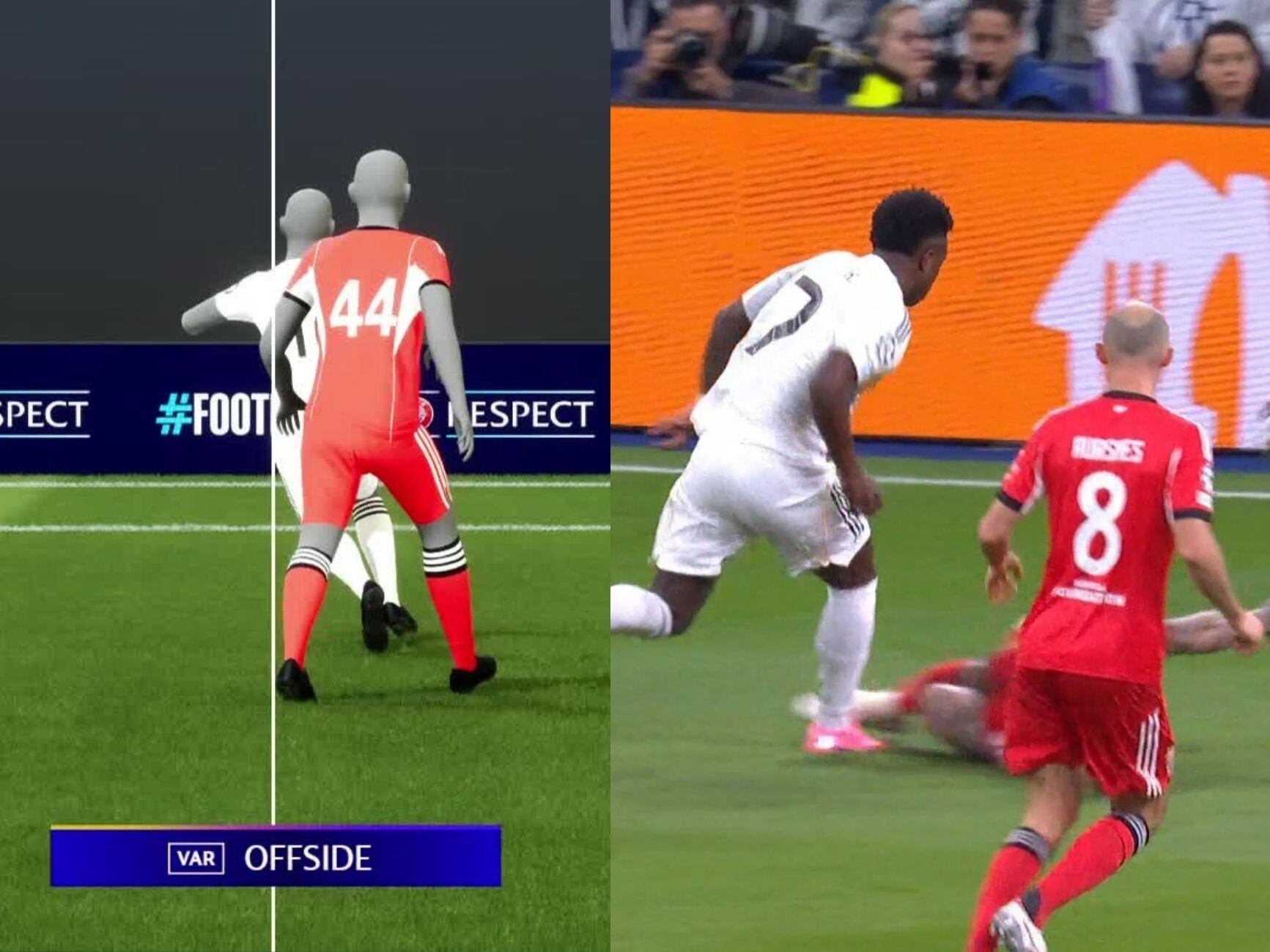 El fuera de juego de Gonzalo y la entrada de Otamendi sobre Vinicius
