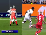 El fuera de juego de Gonzalo y la entrada de Otamendi sobre Vinicius