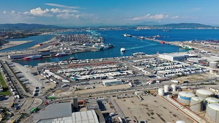 Vista del Puerto de Algeciras desde la Torre de Control