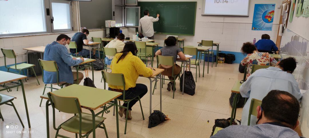 Imagen de un examen de oposiciones a docente celebrado este sábado