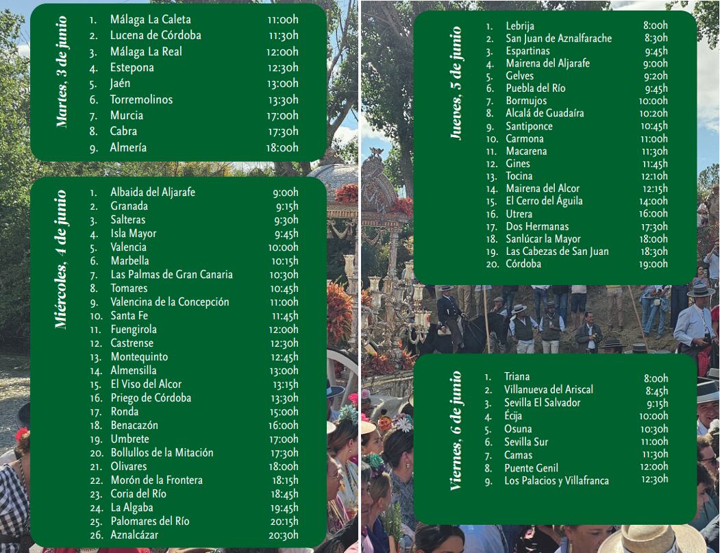 Paso de hermandades del Rocío por el Vado de Quema en 2025
