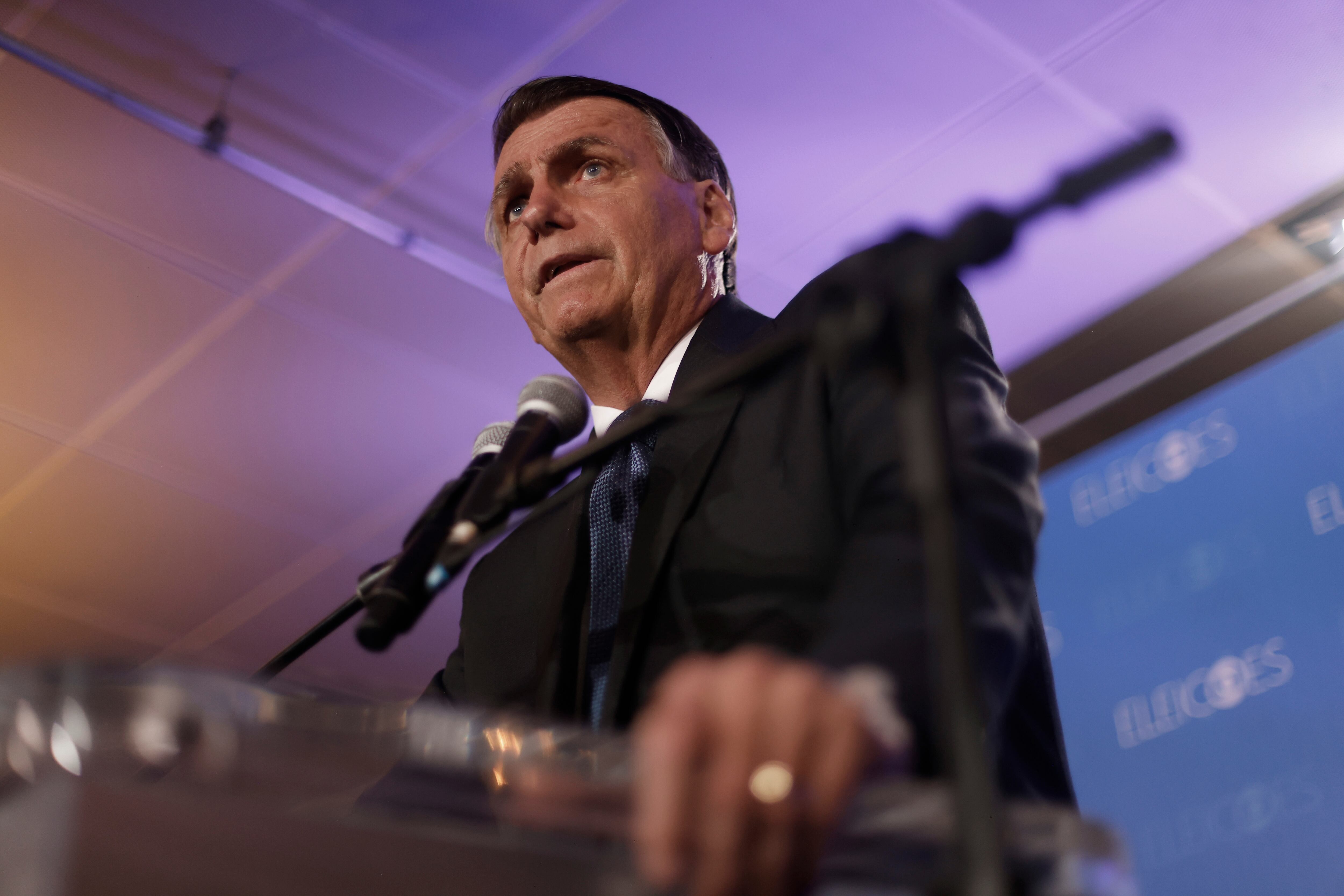 Jair Bolsonaro durante una rueda de prensa en la segunda vuelta de las elecciones presidenciales, en Río de Janeiro, el 28 de octubre de 2022.