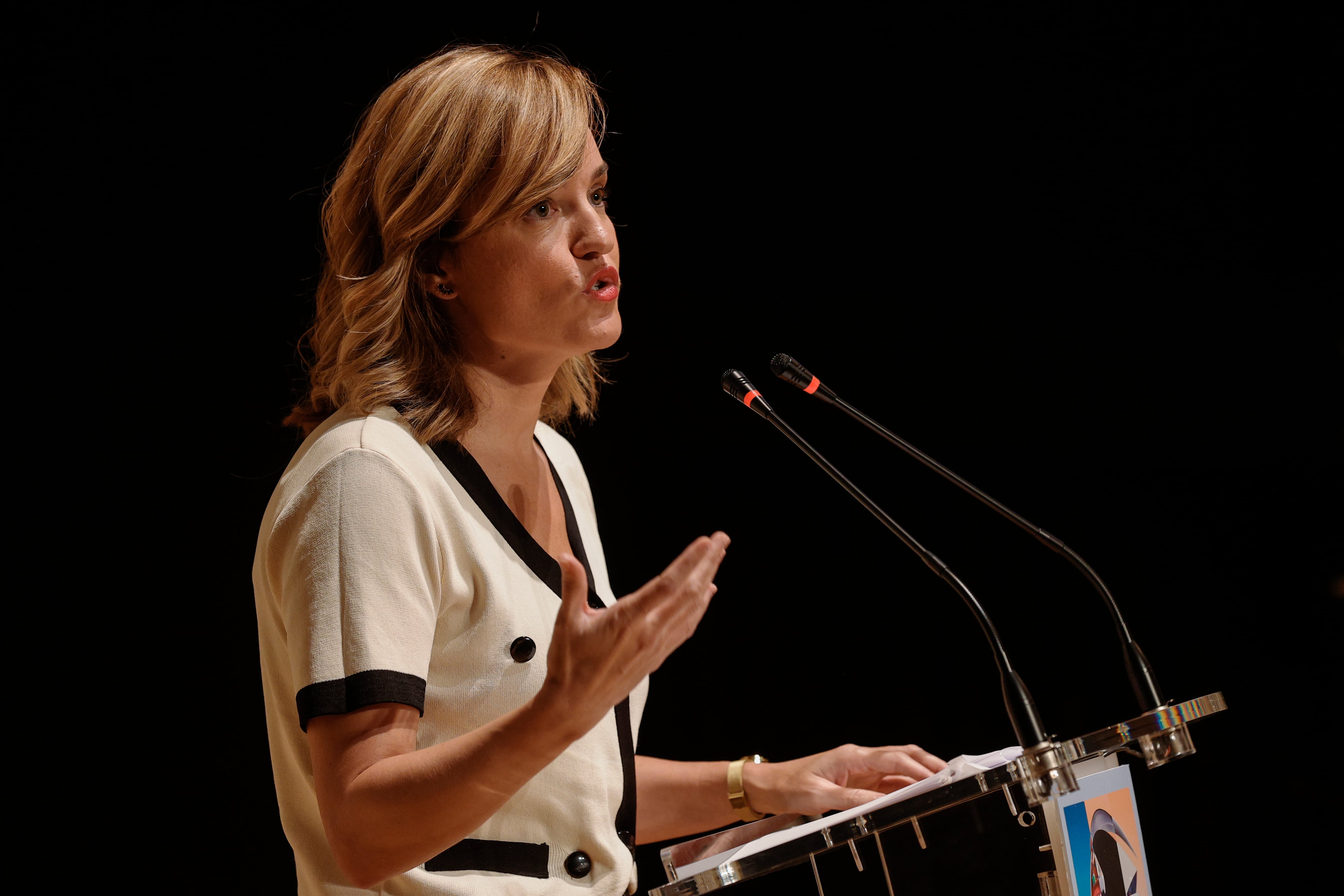 La ministra de Educación y Formación Profesional, Pilar Alegría, durante su intervención este miércoles en la inauguración del XVI Congreso Estatal de la Inspección de Educación.