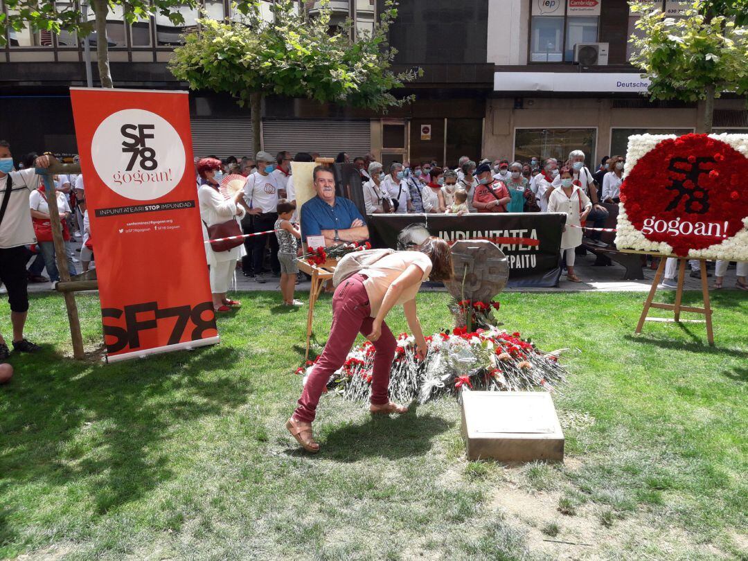 Acto de recuerdo a Germán Rodríguez en Pamplona 42 años después de los Sanfermines de 1978.