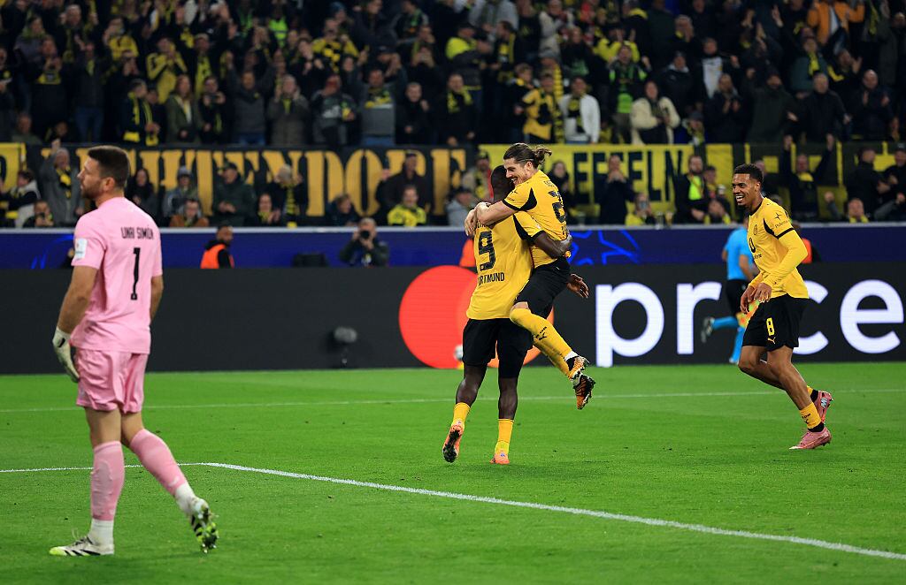 Serhou Guirassy celebra su gol ante el Athletic Club. (Photo by Maja Hitij/Getty Images)