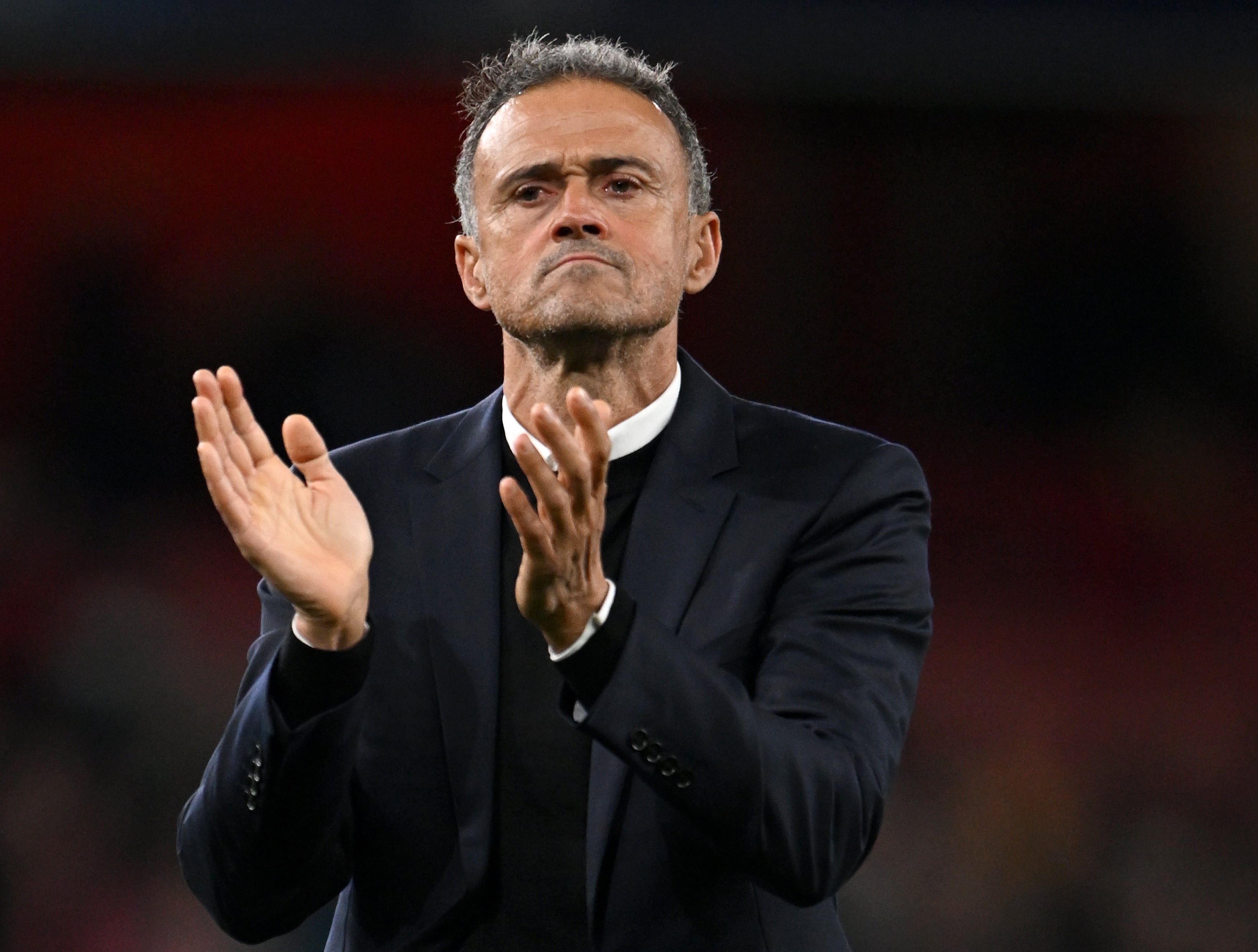 Luis Enrique, durante el partido de Champions League entre Arsenal y Paris Saint Germain. EFE/EPA/DANIEL HAMBURY