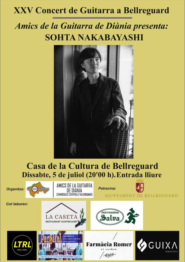 XXV Concierto de Guitarra a Bellreguard, con Sohta Nakabayashi