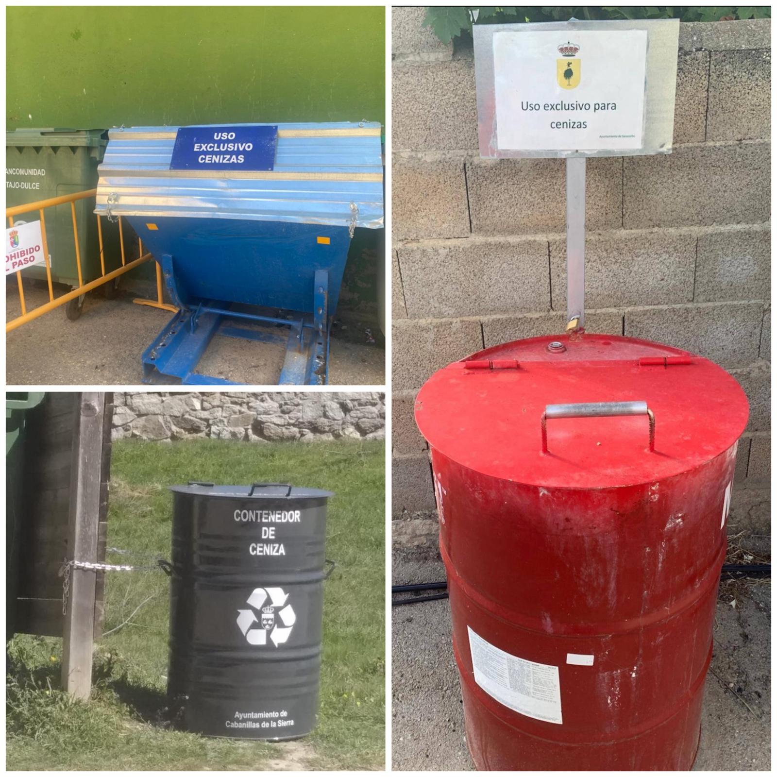 Contenedores de ceniza en Abánades, Cabanillas de la Sierra y Sacecorbo