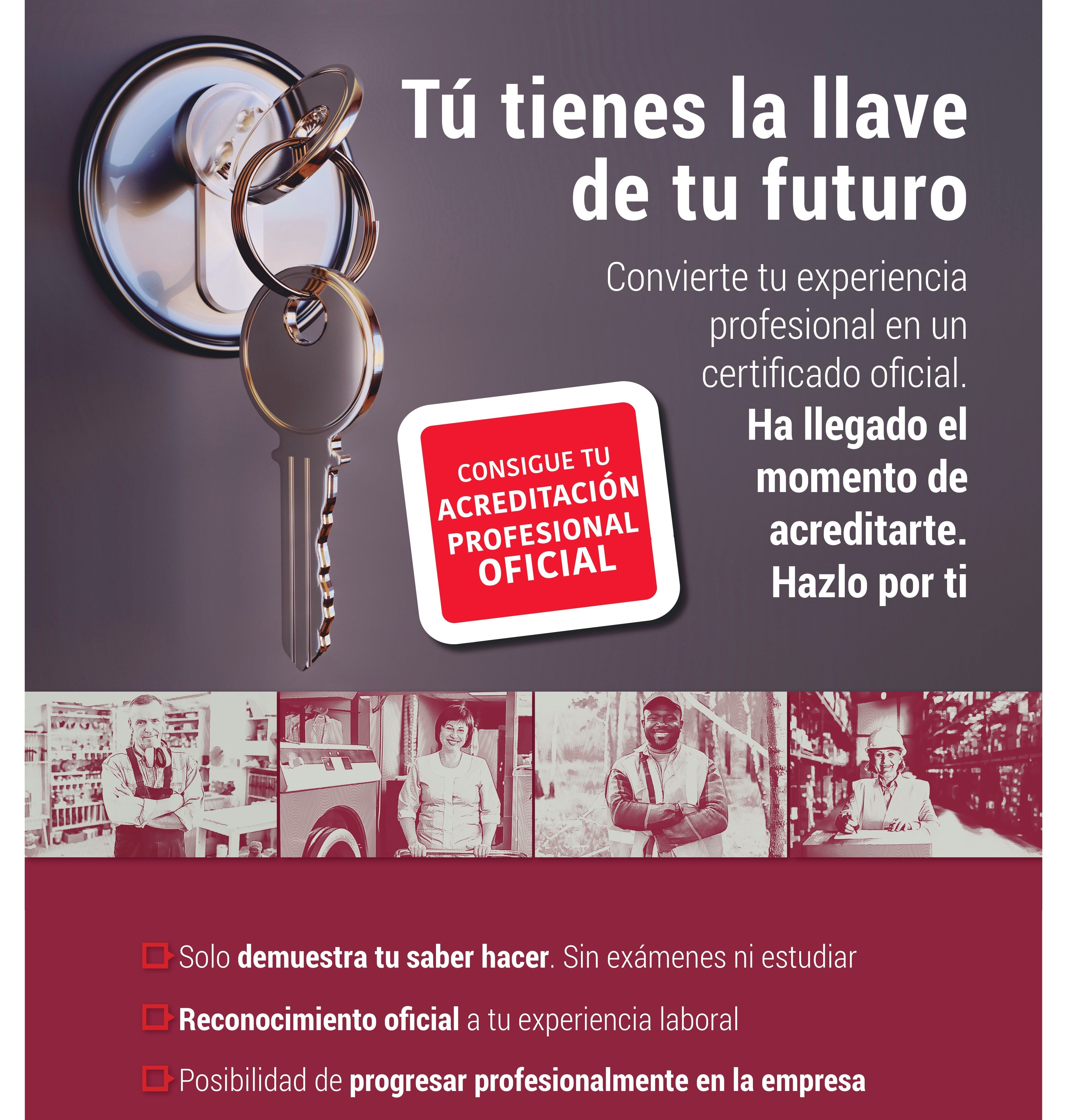 Cartel de la nueva campaña del Gobierno de Navarra para la acreditación profesional