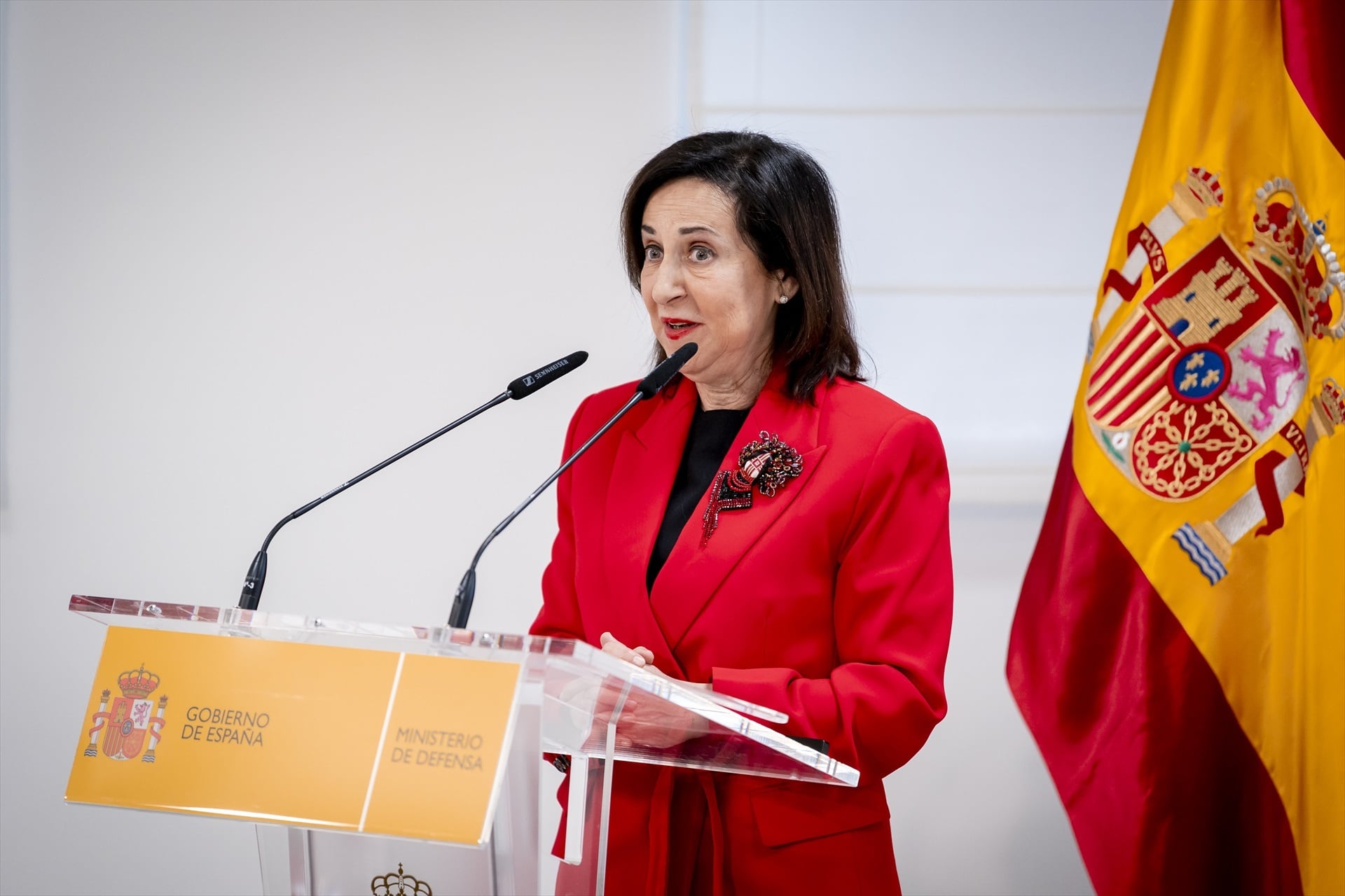 La ministra de Defensa, Margarita Robles, en un acto este jueves