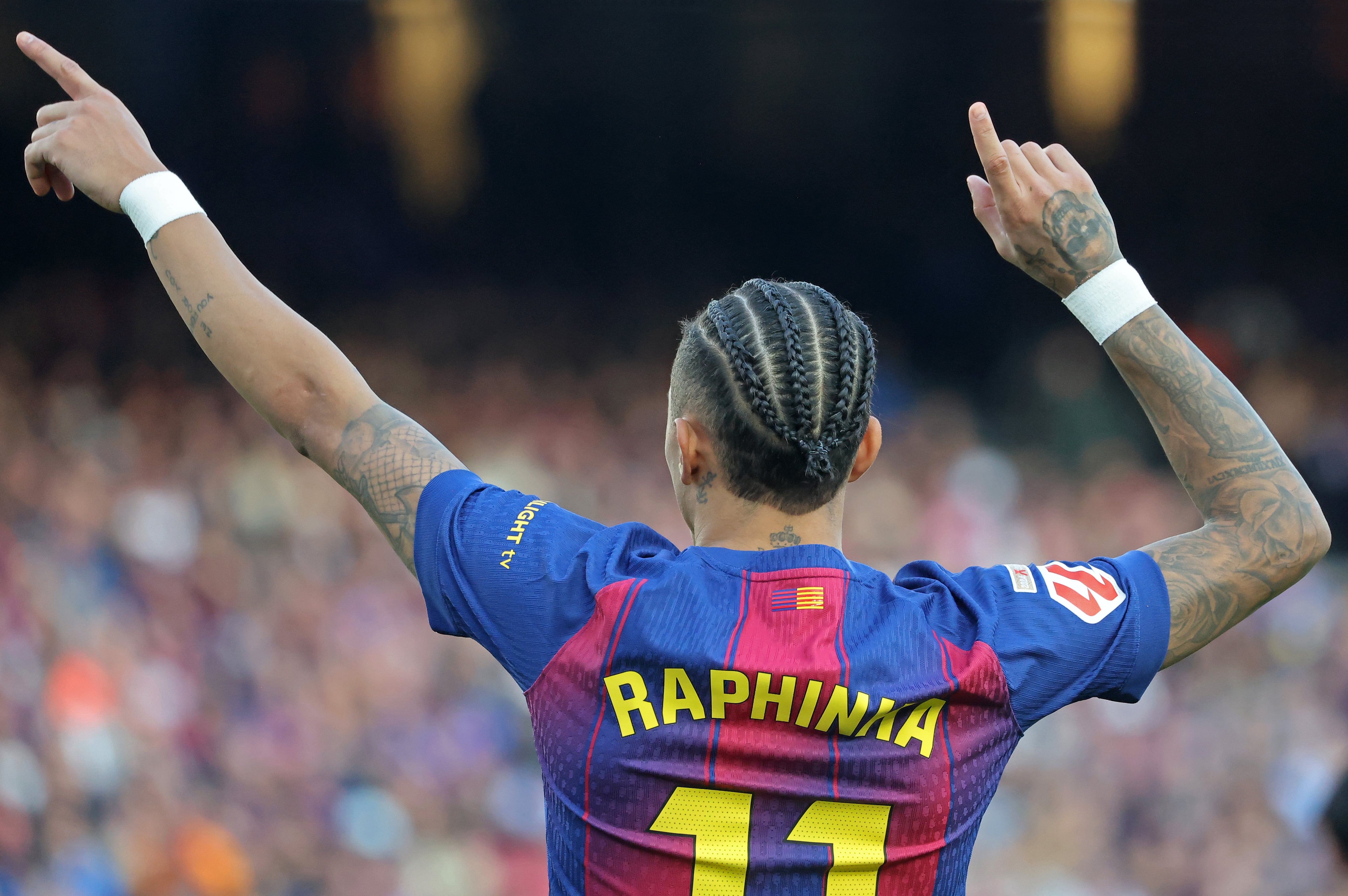 Raphinha en el partido frente al Levante en liga