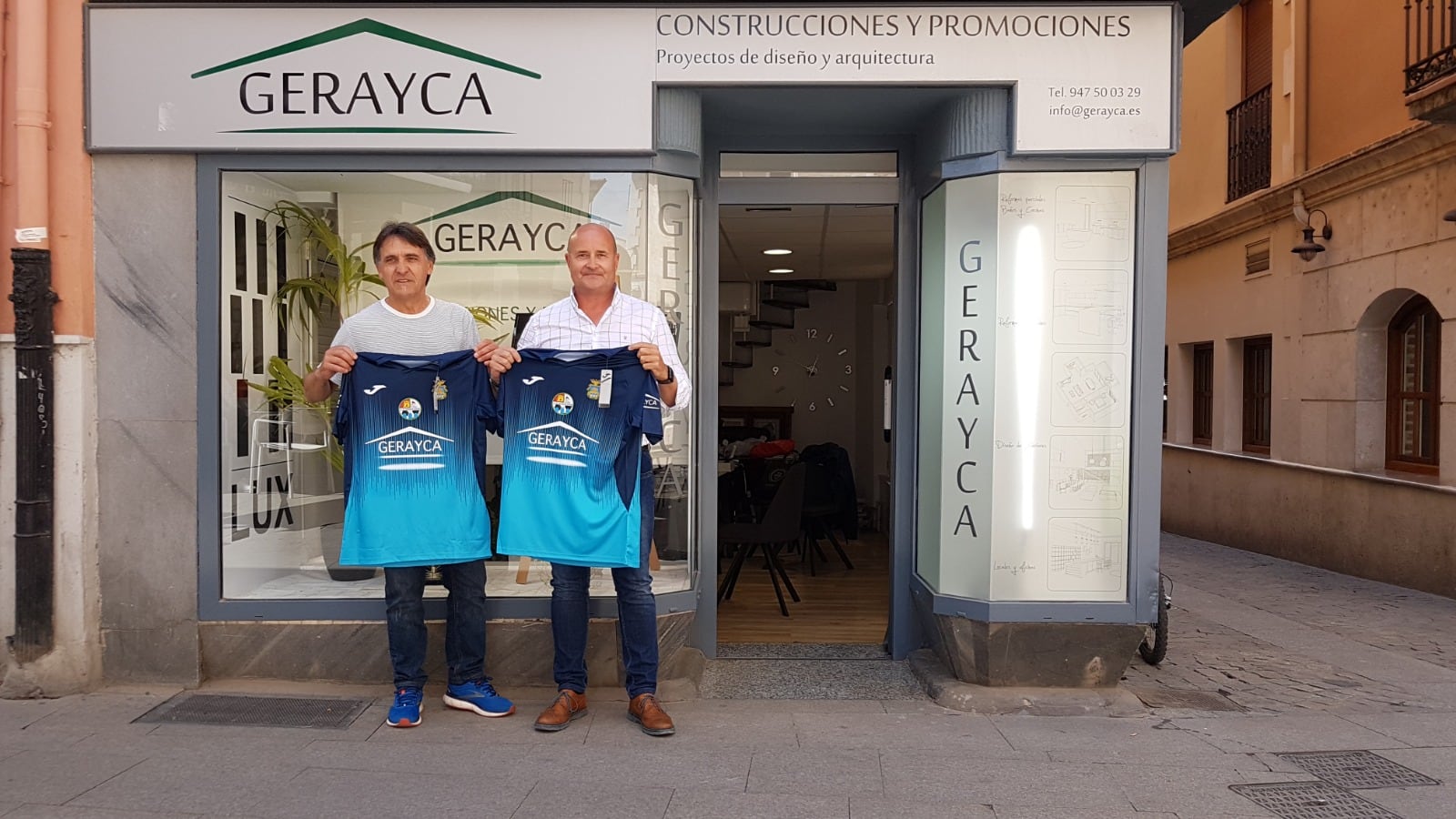 Gerardo de la Cámara, propietario de Gerayca (d) y Gabriel Valiente, presidente del Aranda Riber