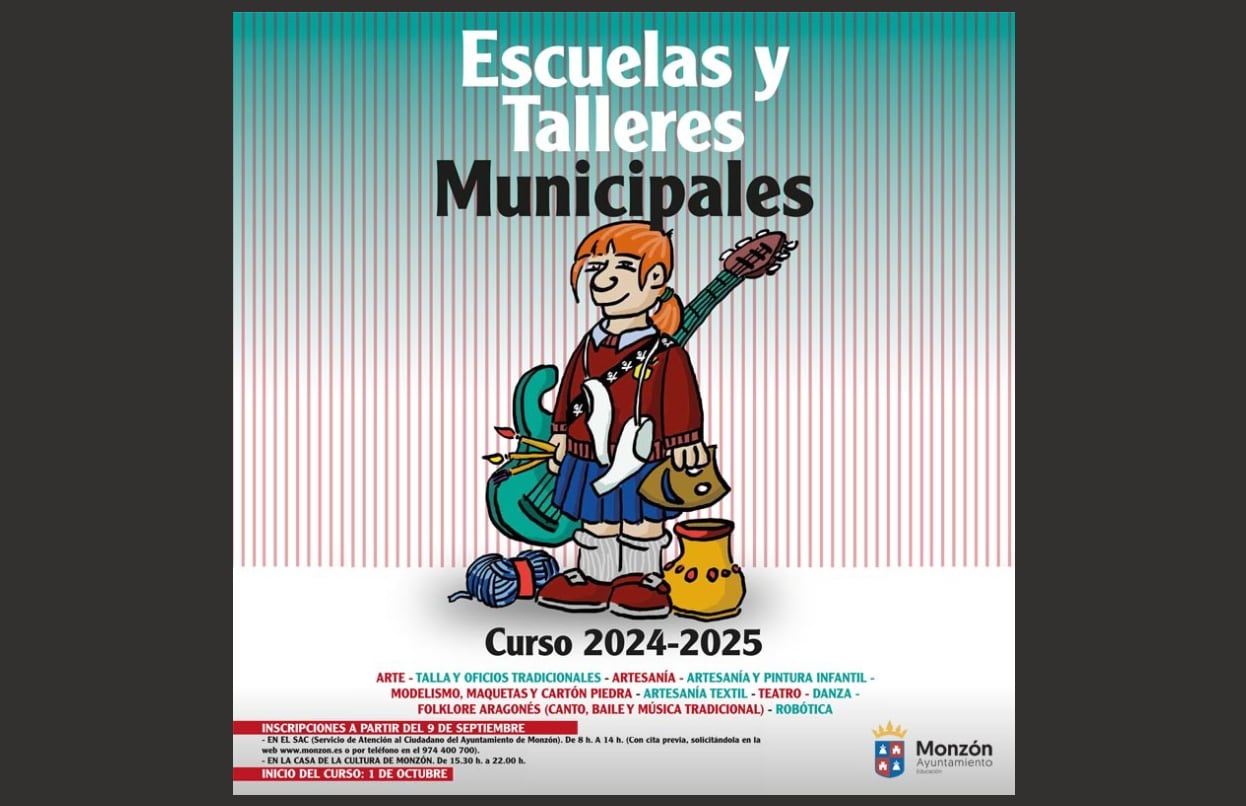 Cartel talleres municipales de Monzón