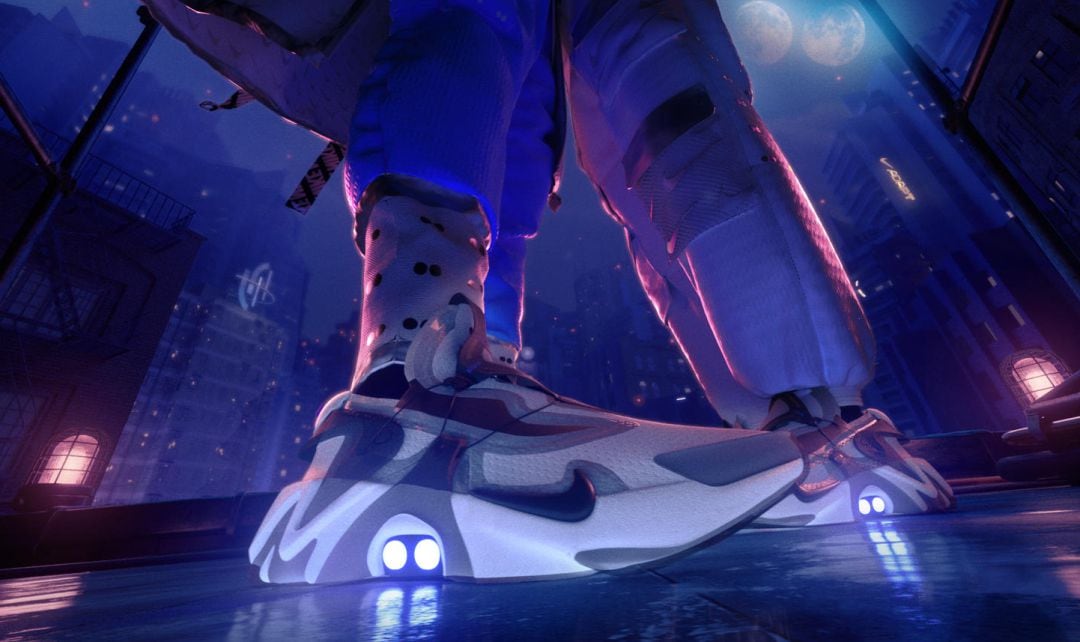 Las zapatillas cuentan con robocordones y luces LED.