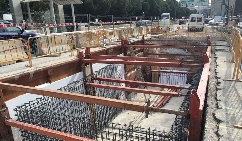 Imagen de las obras que EMIVASA está realizando en la Petxina