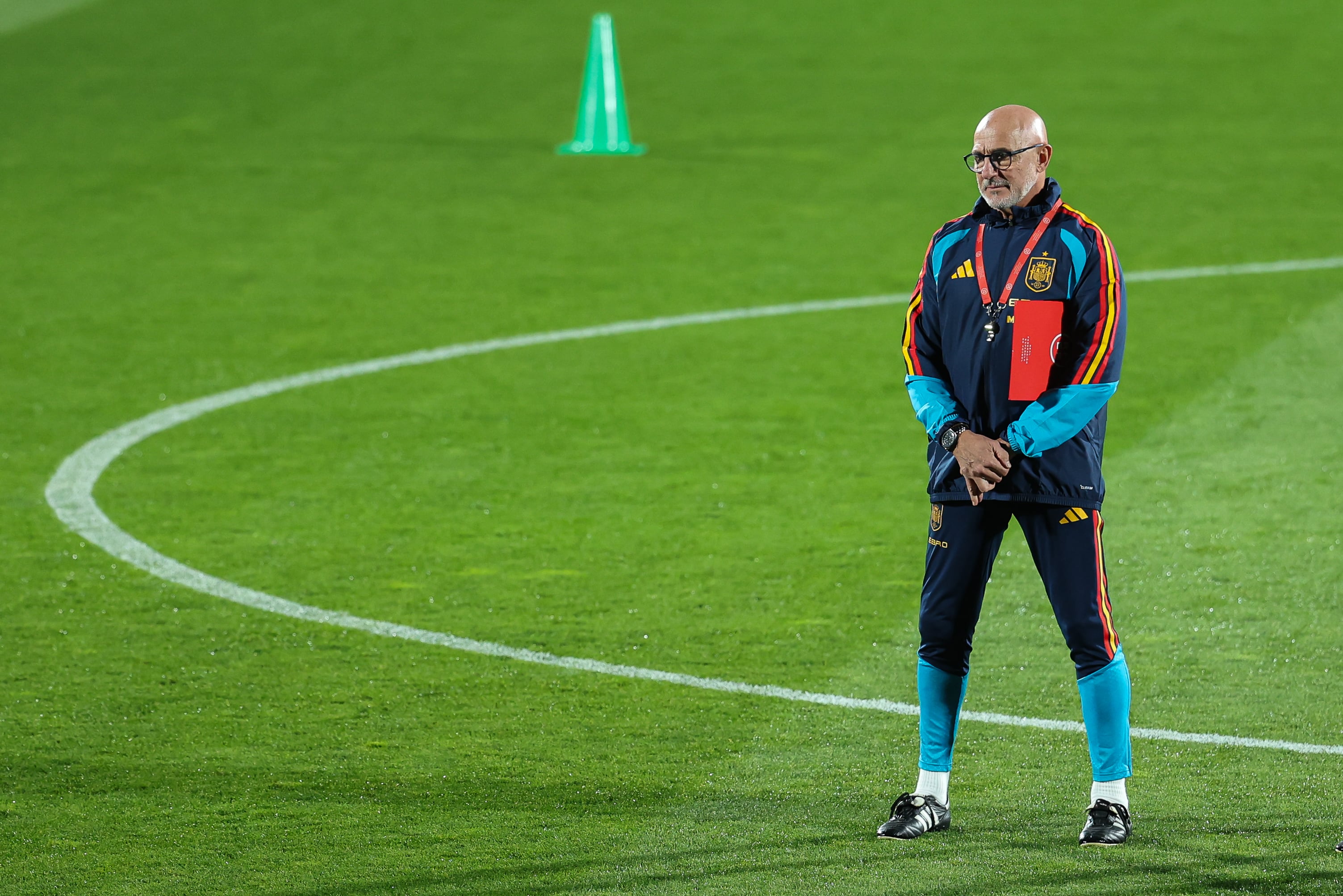 Luis de la Fuente durante la última jornada de entrenamiento