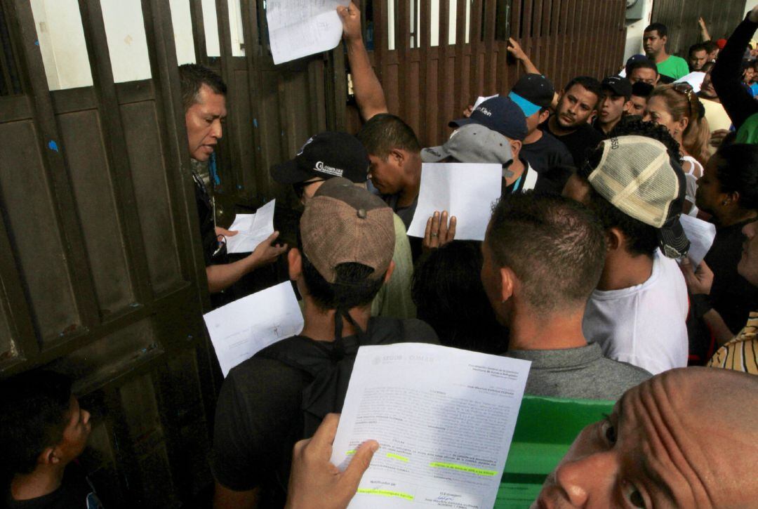 Migrantes solicitantes de asilo en Tapachula (México).