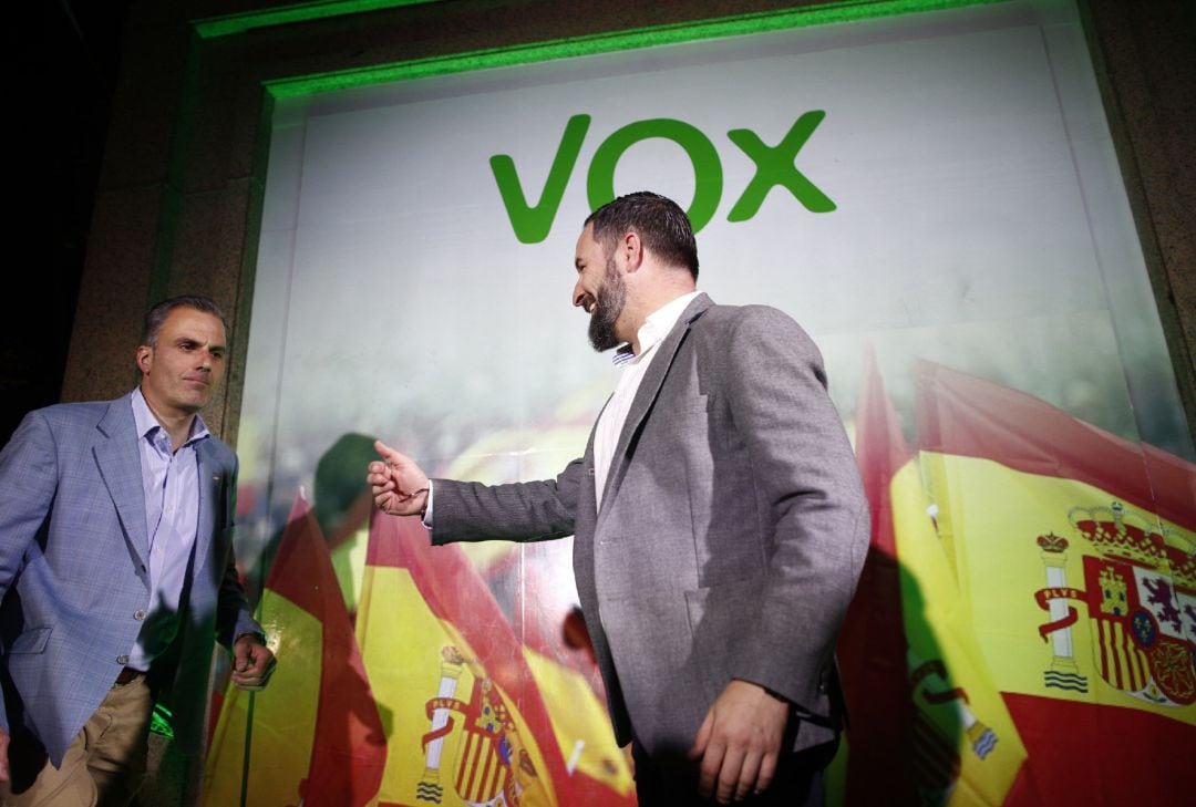 Santiago Abascal y Ortega Smith en un acto de Vox.